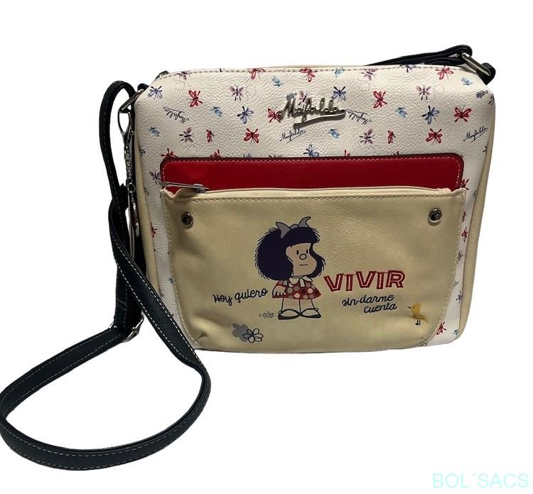 BOLSO BANDOLERA  MUJER MAFALDA CON FRASE | M23-4641RJ